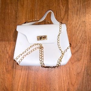 Small white bag with gold chain